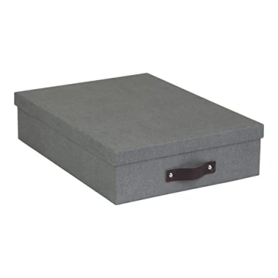 Afbeelding van The Holding Company Documentenbox, grijs, linnenlook