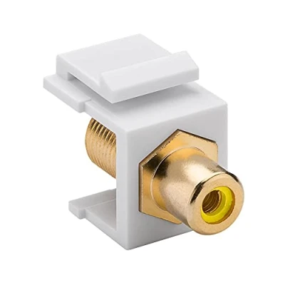 Afbeelding van Keystone module F (v) Tulp RCA video (geel) verguld / wit