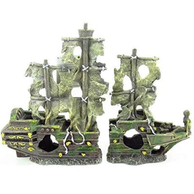 Afbeelding van Aquarium decoratie Herald Scheepswrak 2 delen 45 x 13 34 cm