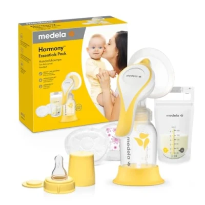 Afbeelding van Medela Harmony Handkolf Essential Pack met 4x moedermelk bewaarzakjes en 4 zoogcompressen