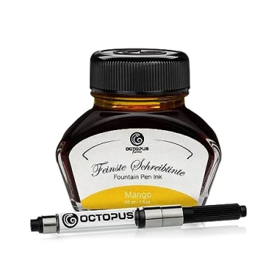 Afbeelding van Octopus Fluids Mango schrijfinkt met converter, vulpeninkt, oranje, 30 ml
