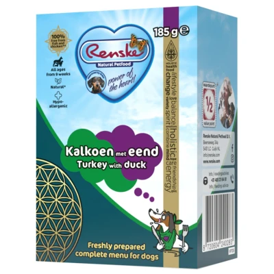 Afbeelding van Renske Vers Tetrapack 185 g Hondenvoer Kalkoen&amp;Eend