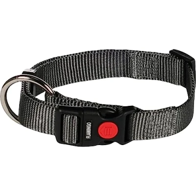 Afbeelding van Hond Halsband Ziggi Donkergrijs M 40 55cm 20mm