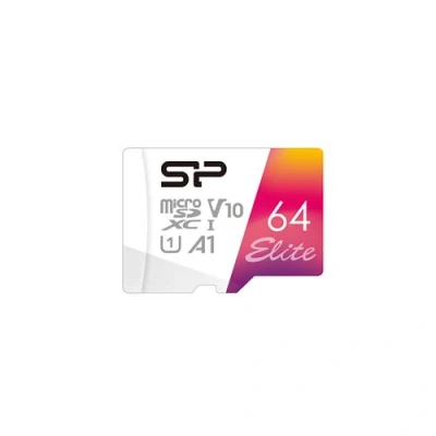 Image de SILICON POWER Elite Carte mémoire flash (adaptateur microSDXC vers SD inclus(e)) 64 Go A1 / Video Class V10 UHS I U1 Class10