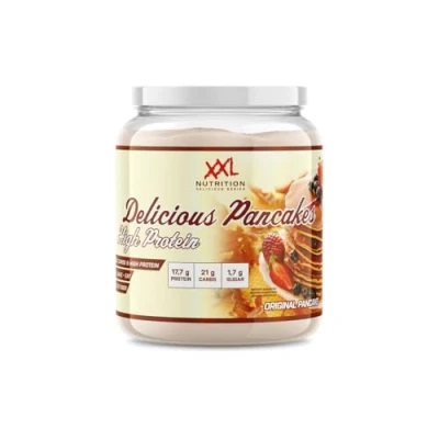 Afbeelding van XXL Nutrition Delicious Pancakes Original Pancake Smaak Zachte &amp; Luchtige Pannenkoeken Hoog in Eiwit Complexe Koolhydraten Whey Protein 1000 Gram