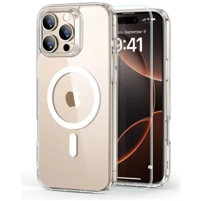 Afbeelding van ESR Classic Hybrid Halolock MagSafe Case + Gehard Glas voor iPhone 16 Pro Helder (Apple Pro), Smartphonehoes, Transparant