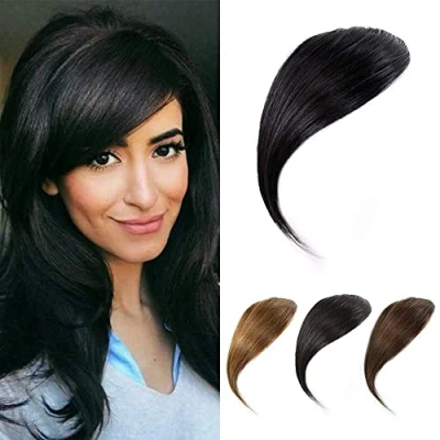 Afbeelding van 100% pony clip aan de zijkant dikke echt haar rechte extensions (natuurlijke zwarte kleur, met takken) (pony luchtzijde, Jaiszwart)