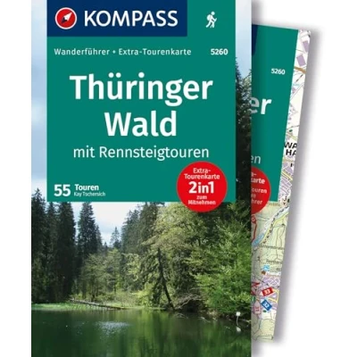 Afbeelding van KOMPASS Wanderführer 5260 Thüringer Wald mit Rennsteigtouren Wandelgids 55 Touren