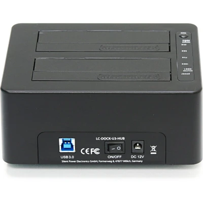 Afbeelding van LC POWER® DOCK U3 HUB Docking Station Voor Harde Schijf USB 3.0 (3.1 Gen 1) Type B Zwart