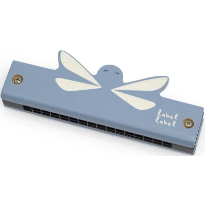Afbeelding van Label Blauw Houten Mondharmonica LLWT 04441