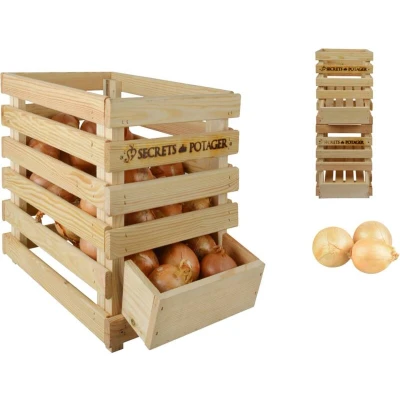 Afbeelding van Esschert Design Houten uien , appel en aardappeldoos