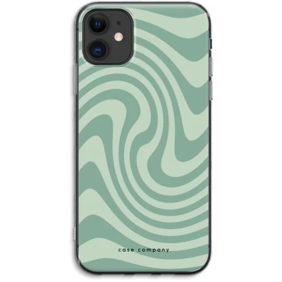 Afbeelding van Case Company® hoesje geschikt voor iPhone 11 Swirl Groen Soft Cover Telefoonhoesje Bescherming aan alle Kanten en Schermrand