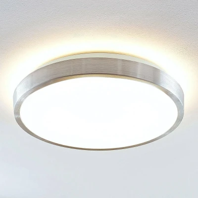 Afbeelding van Lindby LED plafondlamp 1licht aluminium, acryl H: 11 cm wit Inclusief lichtbron
