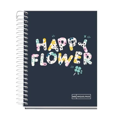 Afbeelding van Miquelrius Notitieboek, A6, 5 mm geruit, hardcover, A6 notitieboek met 120 microgeperforeerde vellen, 4 kleuren om te organiseren, extra ondoorzichtig papier 70 g/m², zonder boren