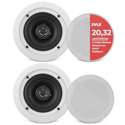 Afbeelding van Pyle 6,5 inch plafondwandluidsprekers 2 weg middenwoofer paar 1/2 polymeer dome tweeter met frequentierespons