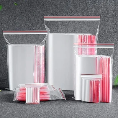 Afbeelding van Flyoo 200 stuks transparante hersluitbare plastic zakken, 6 x 8 cm, zakken met ritssluiting, kunststof verdikt en duurzaam, slot voor het sluiten van sleutels, vacuümzakken,