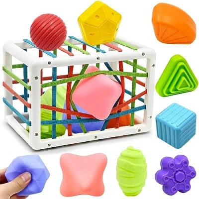 Afbeelding van Montessori speelgoed voor baby&#039;s, 1 2 jaar, sensorisch 6, 9, 12, 18 maanden, met structuurballen, sensorische ballen, activiteitenkubus, ontwikkeling, kinderen,