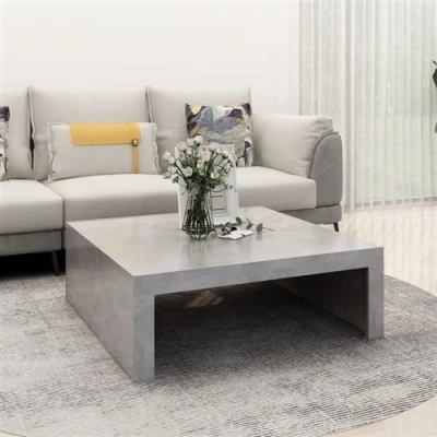 Afbeelding van Salontafel 100x100x35 cm spaanplaat betongrijs