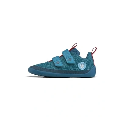 Afbeelding van Affenzahn Superzacht Buddy leren blotevoetenschoenen met klittenbandsluiting voor warme en droge dagen in de lente, zomer herfst, maat 21 32, Haaienblauw.