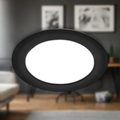 Afbeelding van BRILONER spot LED encastrable 230V plat, lumière blanche neutre, 12W 1200lm, encastrable, spots LED, de plafond, extra intérieur, 17 x 3 cm, noir