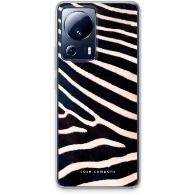 Afbeelding van Case Company® hoesje geschikt voor Xiaomi 13 Lite Zebra Soft Cover Telefoonhoesje Bescherming aan alle Kanten en Schermrand