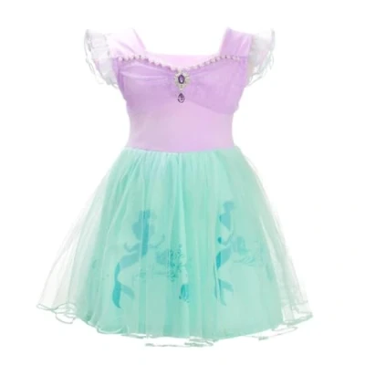 Afbeelding van Lito Angels Kostuum tule, kleine zeemeermin, prinses, Ariel voor kinderen, meisjes, verjaardag, feest, carnaval, zomerkleding, maat 3 4 jaar, 265