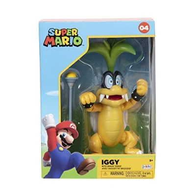 Image de Figurine JAKKS PACIFIC Super Mario Bros : Iggy + Bâton 10 cm