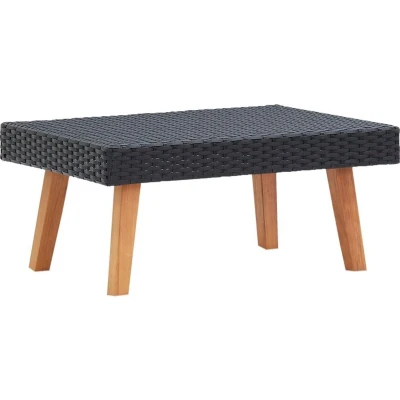 Afbeelding van Tuintafel poly rattan zwart