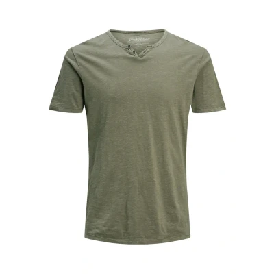 Afbeelding van Jack &amp; Jones Jjesplit NECK Tshirt basic, Heren, Maat: Medium, Dusky green