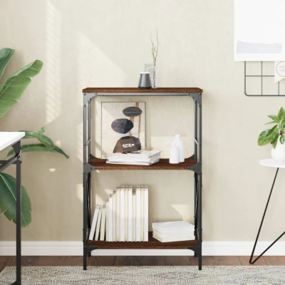 Afbeelding van Boekenkast 3 laags 59x35x90,5 cm bewerkt hout bruineikenkleurig