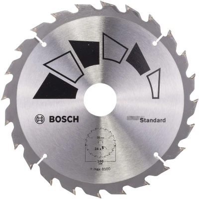 Afbeelding van Bosch Accessories Standard 2609256814 Hardmetaal cirkelzaagblad 180 x 30 mm Aantal tanden: 24 1 stuk(s)