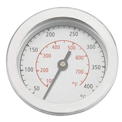 Afbeelding van Grillthermometer, analoge wijzerplaat metalen temperatuurmeter barbecue thermometer dubbele schaal 100 700 100, nauwkeurige meting voor grill, of oven