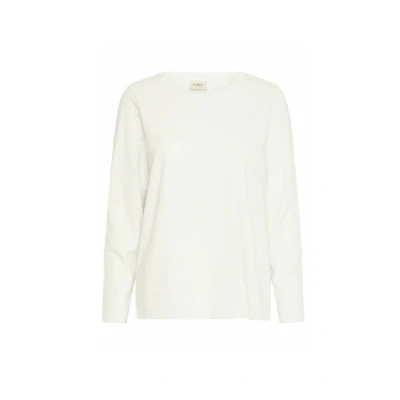 Afbeelding van Fransa Zashoulder TEE 5 Longsleeve, Dames, Maat: Large, blanc de