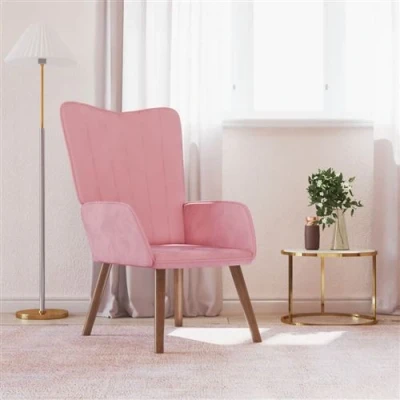 Afbeelding van vidaXL Relaxstoel fluweel roze