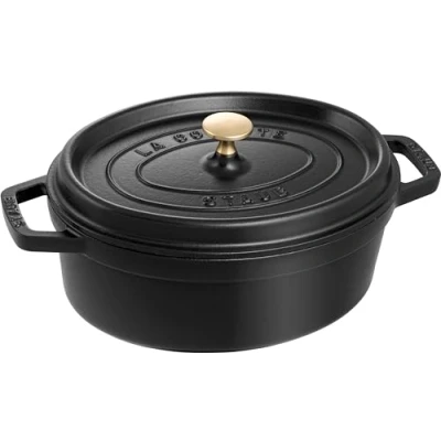 Image de Cocotte fonte ovale, 27 cm, noir