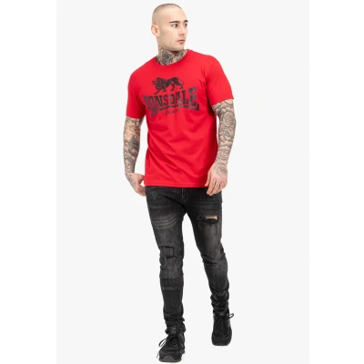 Afbeelding van Lonsdale Normale Passform LOGO Tshirt print, Heren, Maat: Large, Red black