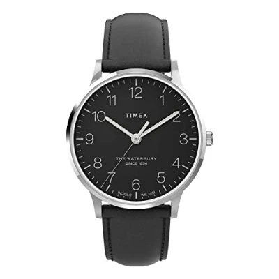 Afbeelding van Timex Waterbury Classic Herenarmband, 40 mm, roestvrij staal zwart, Eén maat, Stainless Steel Black