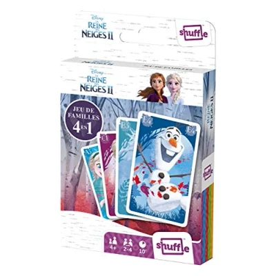 Afbeelding van Shuffle Disney Frozen 2 kaarten, 4 spellen in 1: 108518994101 7 gezinnen, paren, actie en gevechten met Elsa, Anna, Olaf, Sven