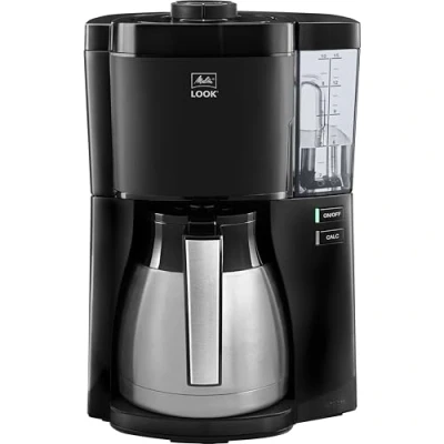 Afbeelding van Melitta Look Filterkoffiezetapparaat met thermoskan en afneembaar waterreservoir, ontkalkingsprogramma, voor maximaal 10 kopjes koffie, zwart