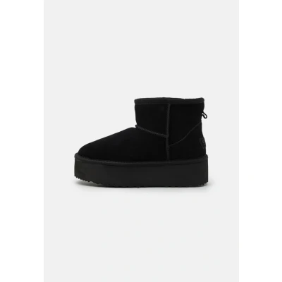 Afbeelding van Gioseppo Bancroft Enkellaarsjes met plateauzool, Dames, Maat: 39, Black Veloursleer