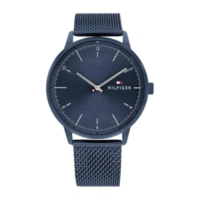 Afbeelding van Tommy Hilfiger Analoog kwartshorloge voor heren met armband, Blauw, Riem