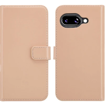 Afbeelding van Selencia Hoesje Geschikt voor Google Pixel 9a Echt Lederen Bookcase Dusty Pink