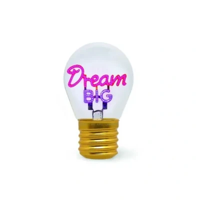 Afbeelding van Legami Tafellamp in bolvorm, oplaadbaar met USB kabel, draadloos, fictielamp, Dream Big thema, 6,8 x 10,3 cm
