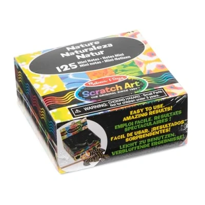 Afbeelding van Melissa &amp; Doug Kraskaart Scratch Art Nature Zwart 126 delig