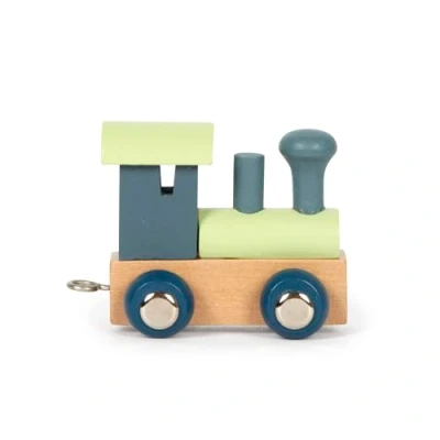 Afbeelding van Small Foot Houten Lettertrein Polar Locomotief Blauw Groen