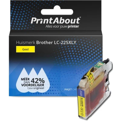 Afbeelding van Huismerk Brother LC 225XLY Inktcartridge Geel Hoge capaciteit