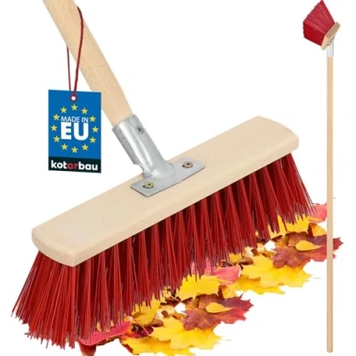 Afbeelding van KOTARBAU® Straatbezem 300 mm met steel, industriële bezem, tuinbezem, grote capaciteit, voor het vegen van wegen, trottoirs