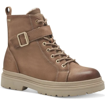 Afbeelding van Tamaris Snowboots, Dames, Maat: 38, Camel Leer/ synthetisch