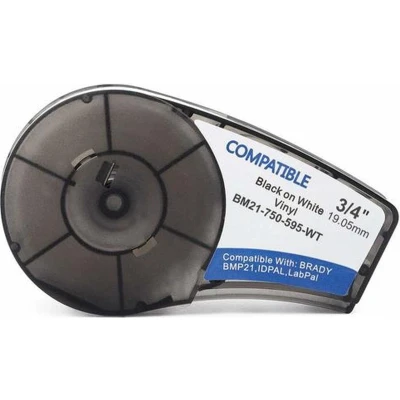 Afbeelding van Brady M21 750 595 OR tape vinyl zwart op oranje 19,1 mm x 6,40 m (compatible)