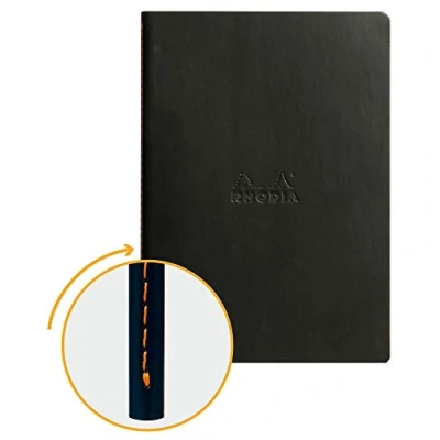 Afbeelding van RHODIA Rhodiarama 116402C Notitieboek van zachte stof, A5, gelinieerd, 64 pagina&#039;s, licht papier, ivoorkleurig, 90 g/m², omslag kunstleer, collectie